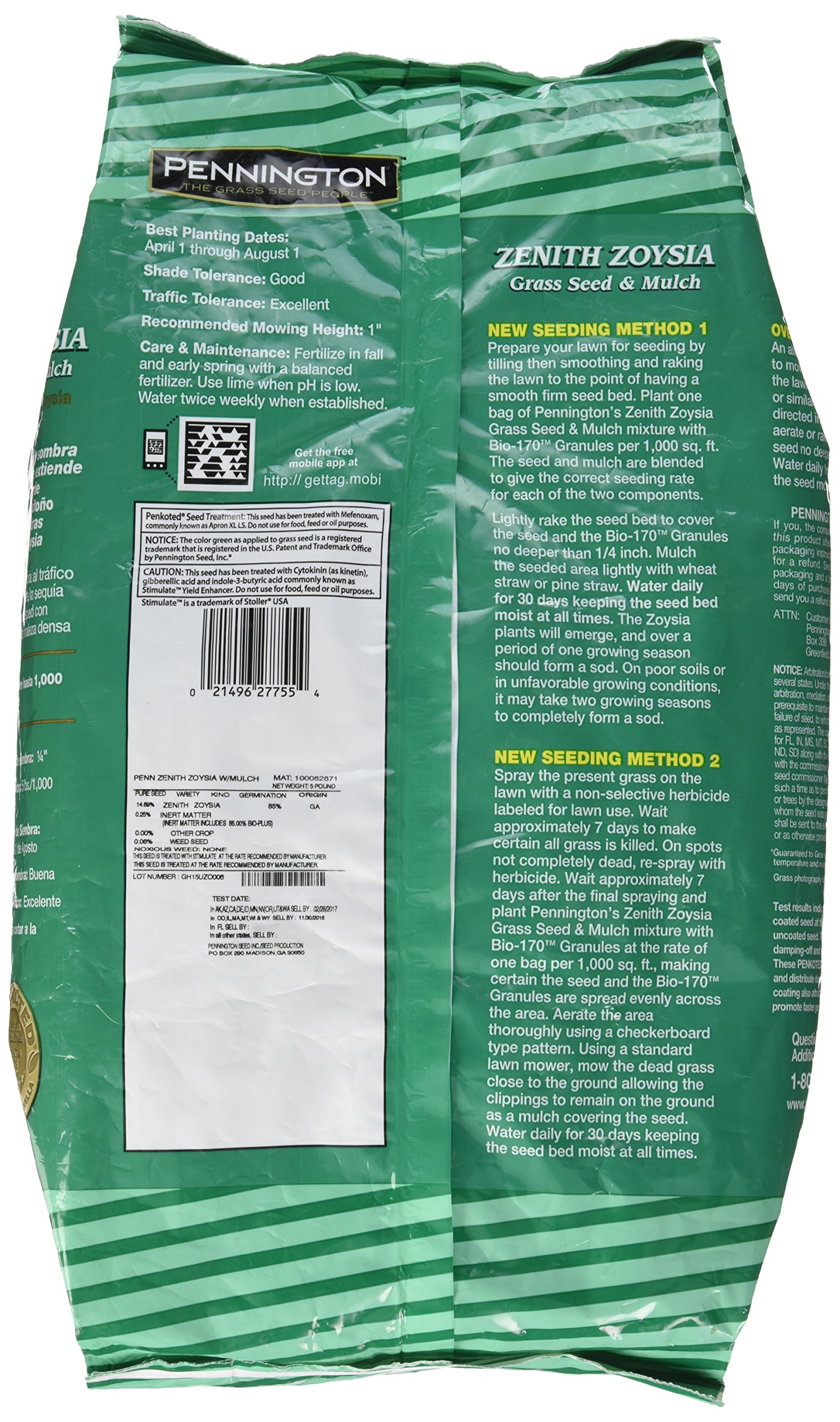 Amazon.com : Pennington Zenith Zoysia Mulch, 5 lb : Patio, Lawn Amazon.com : Pennington Zenith Zoysia Mulch, 5 lb : Patio, Lawn