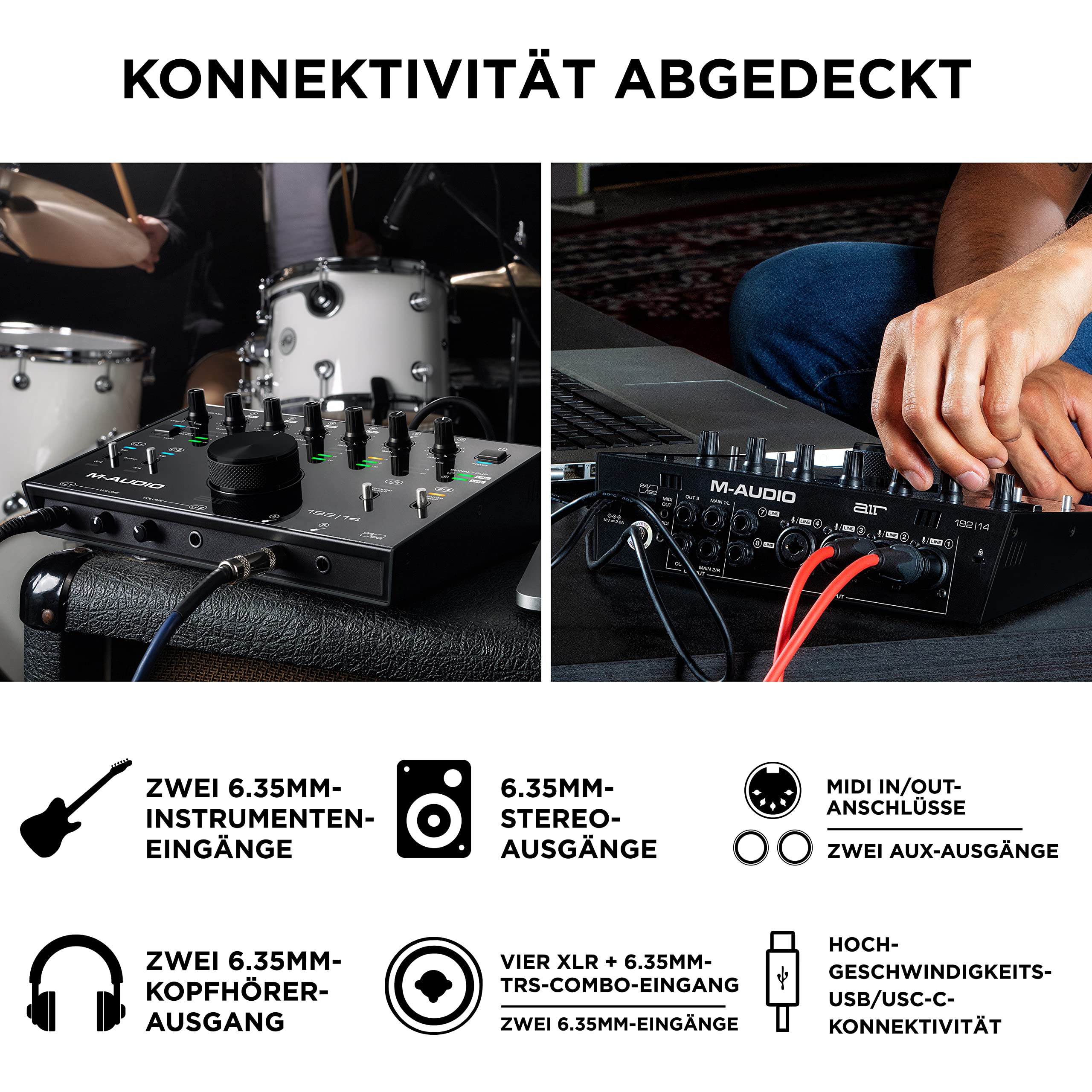 M-Audio AIR 192 | 14 - 8-in-4-out USB Audio- / MIDI-Schnittstelle 