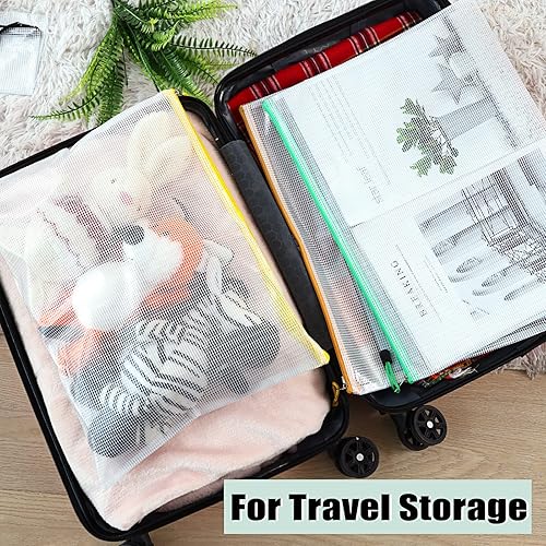 Miniatura 6 de EOOUT 36 piezas, Fundas con cremallera de malla para organizar, bolsas con cremallera, bolsas grandes para rompecabezas de 16x11 pulgadas, bolsas de