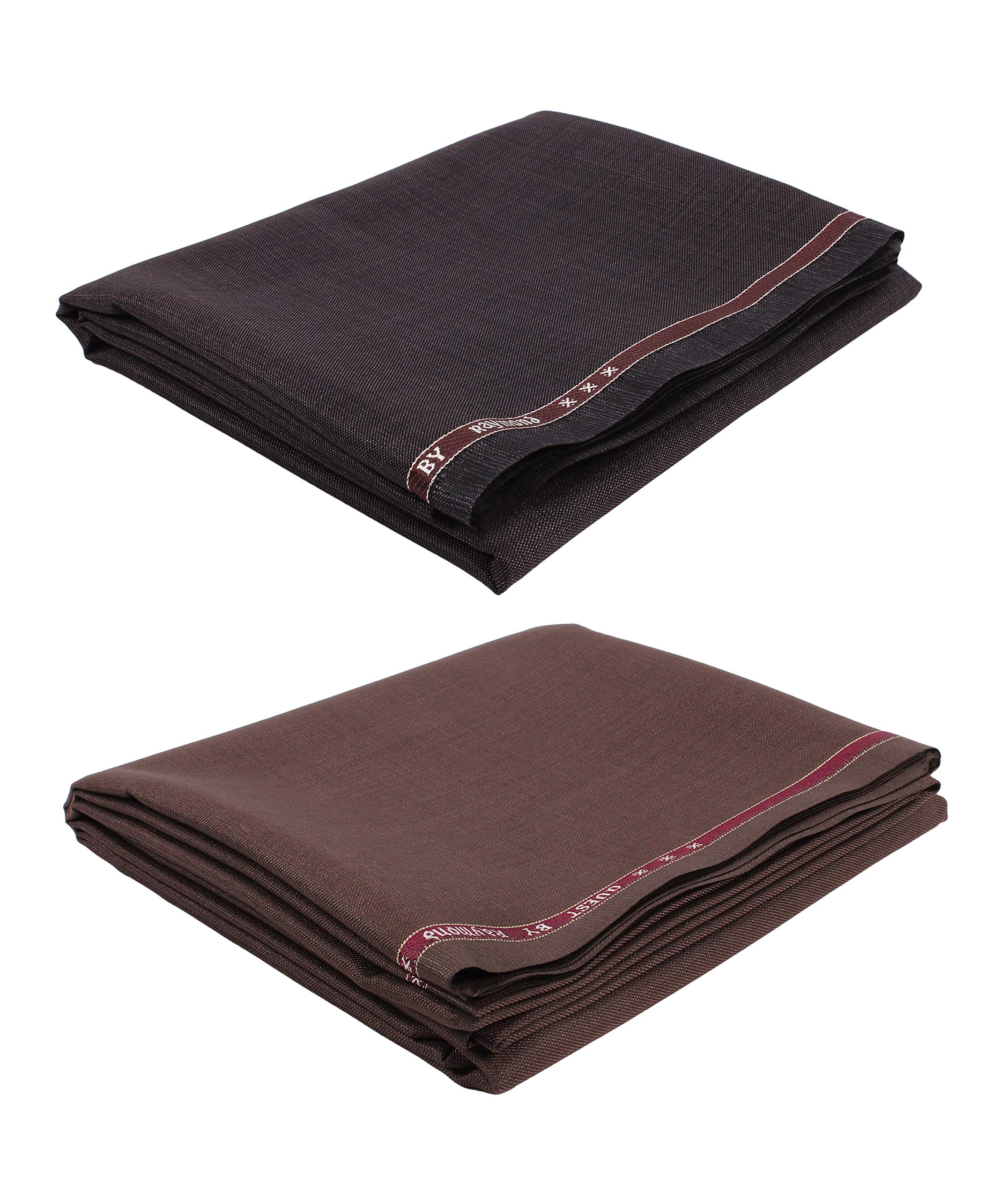 raymond Men's Poly Cotton Self Design Trouser Fabric (Brown, Free Size) - Combo of 2 Pieces-picture-25