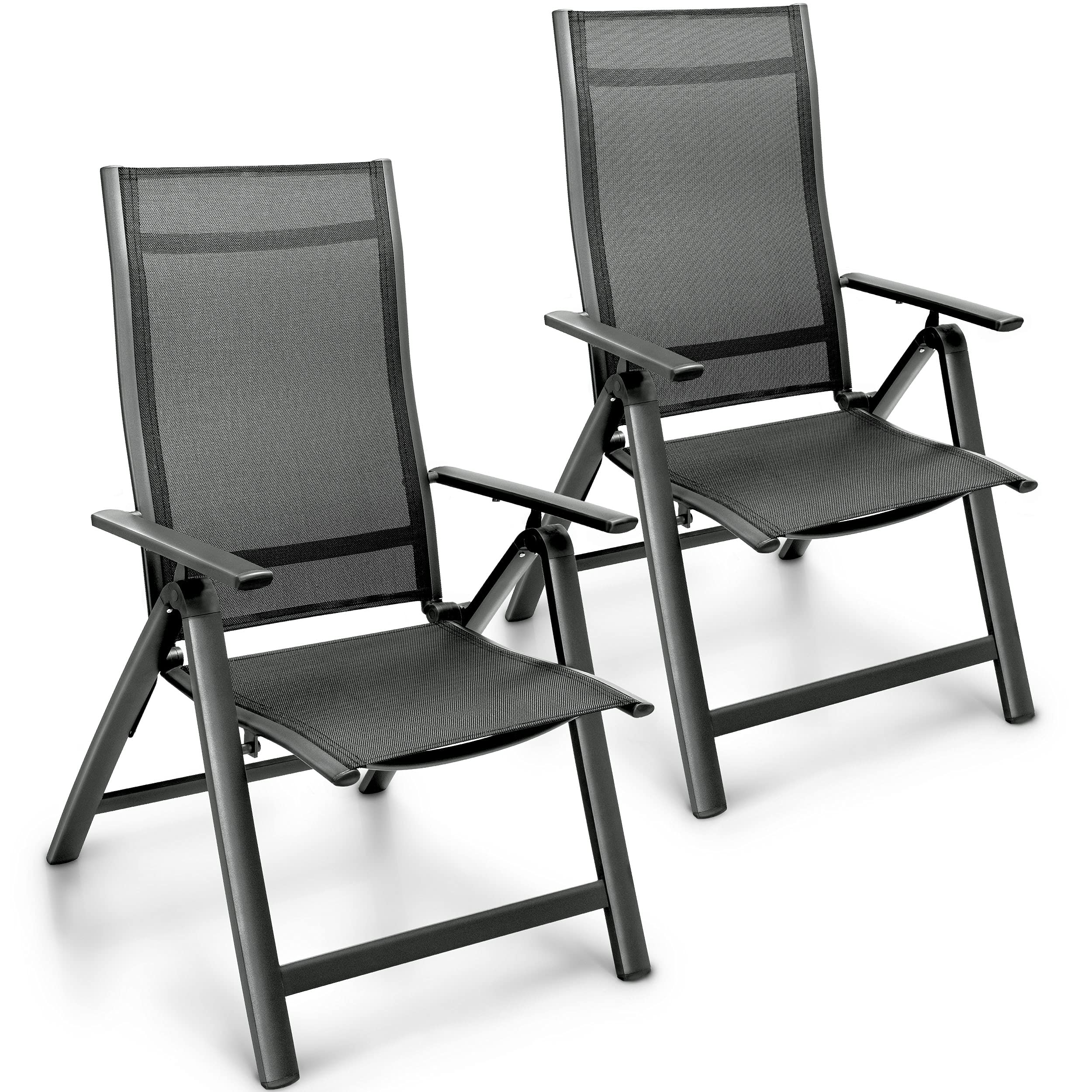 Tillvex Sedia Da Giardino Pieghevole In Alluminio - Schienale Regolabile 8 Posizioni, Portata 120kg - Foto 12