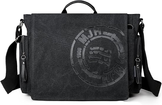 FSD.WG Men's Canvas Shoulder Bag Travel Shoulder Bag 13.5 Inch Laptop Bag