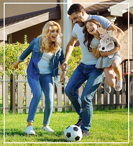 Miniatura 6 de DolliBu Peluche de alce con pelota de fútbol, suave alce abrazable, adorable juguete de peluche de alce, bonito regalo de vida silvestre para niños