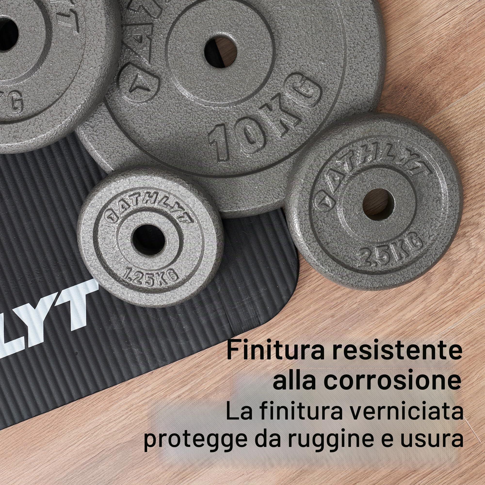 Set di dischi pesi Athlyt in ghisa con foro da 25 mm