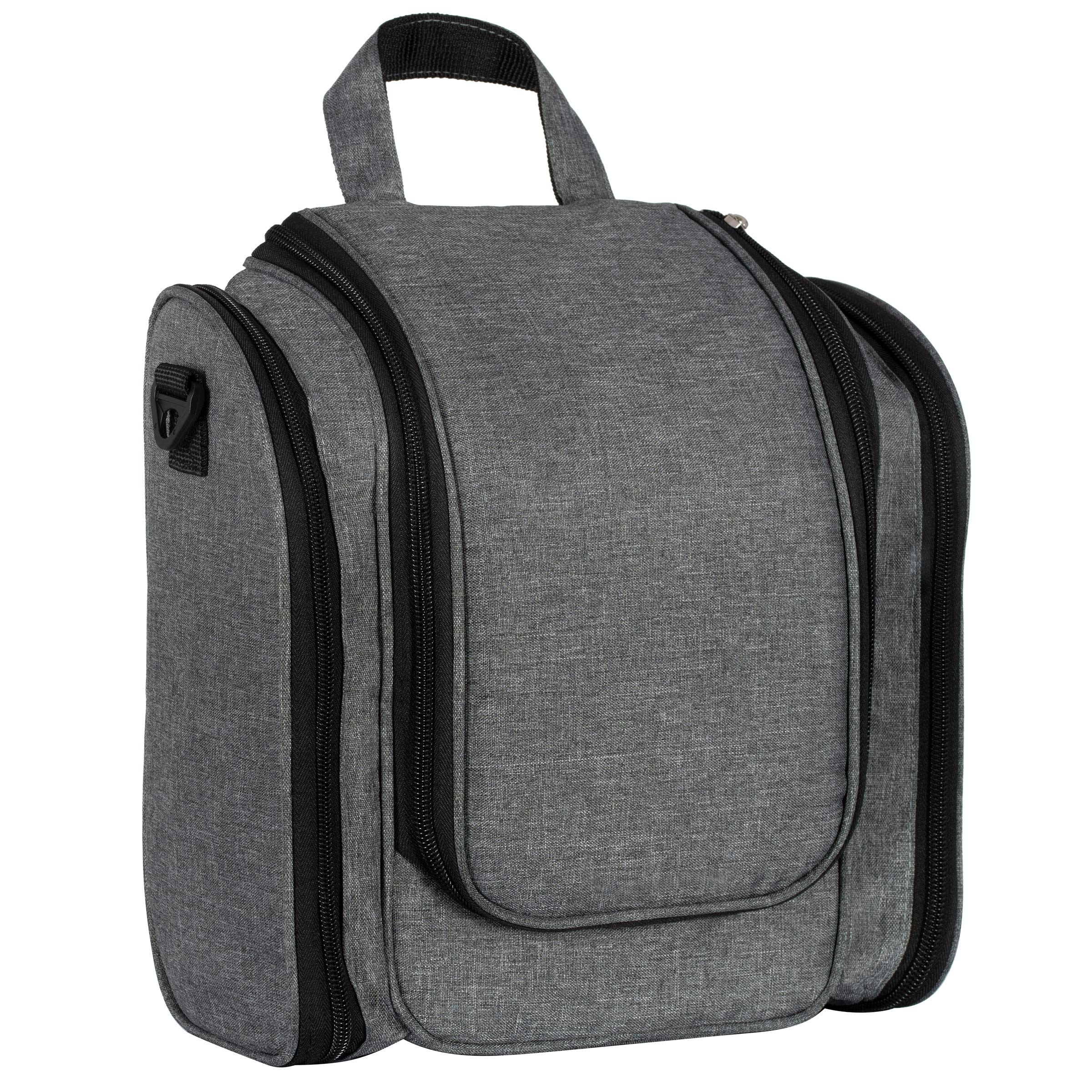 Traverse By Simpson Multifunctional Hanging Travel Toiletry Bag for Women and Men - Bathroom & Shower Organizer Hygiene Bag (Gray)