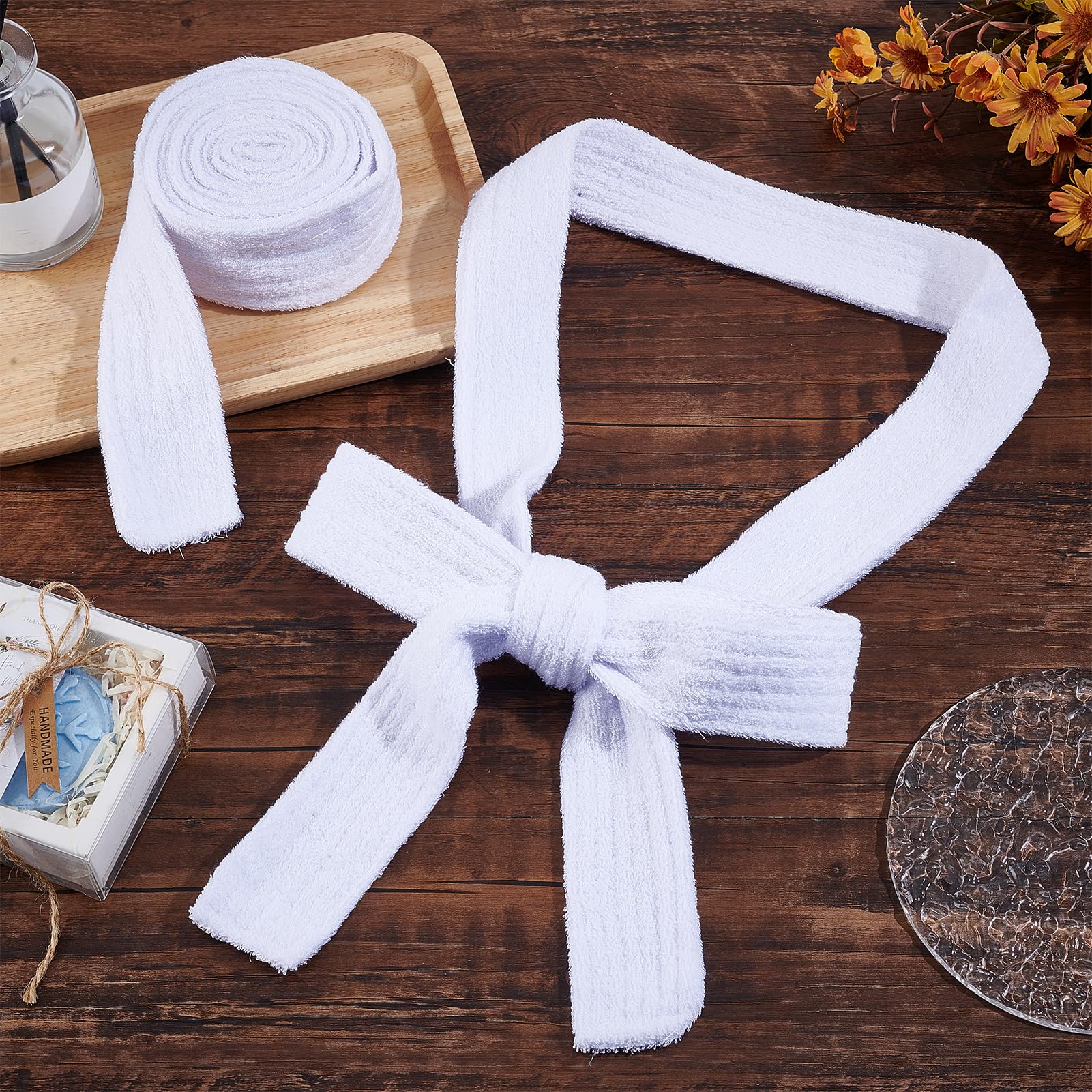 NICENEEDED 2 pz. Cintura di Ricambio per Accappatoio Bianco, Cintura Unisex per Accappatoio, Cintura di Ricambio per Pigiama Morbido, Cintura in Flanella