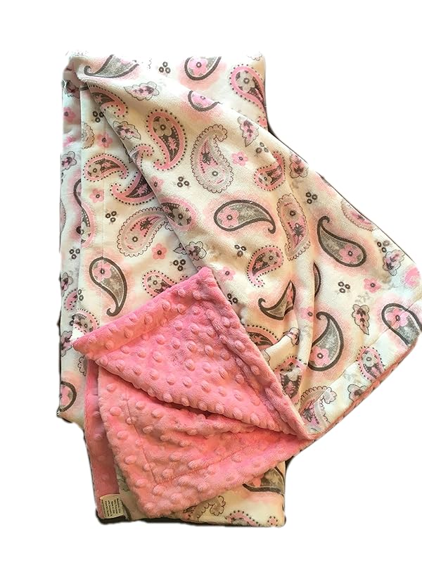 Baby Blanket, Pink Paisley Blanket, Minky Baby Blanket