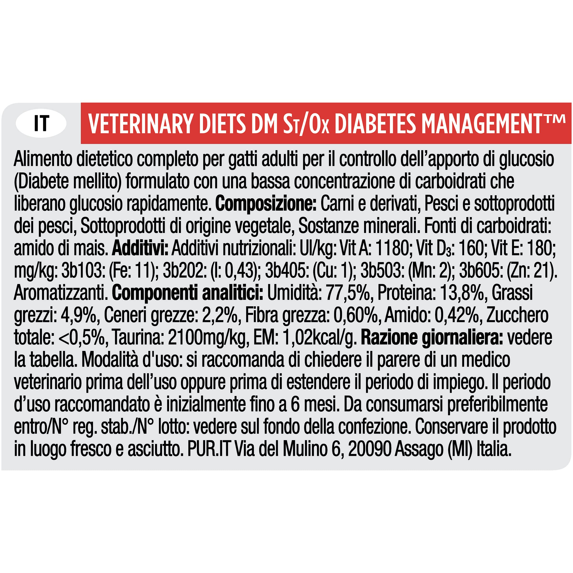 PRO PLAN VET FELINE DM DIABETES CAJA 24X195GR