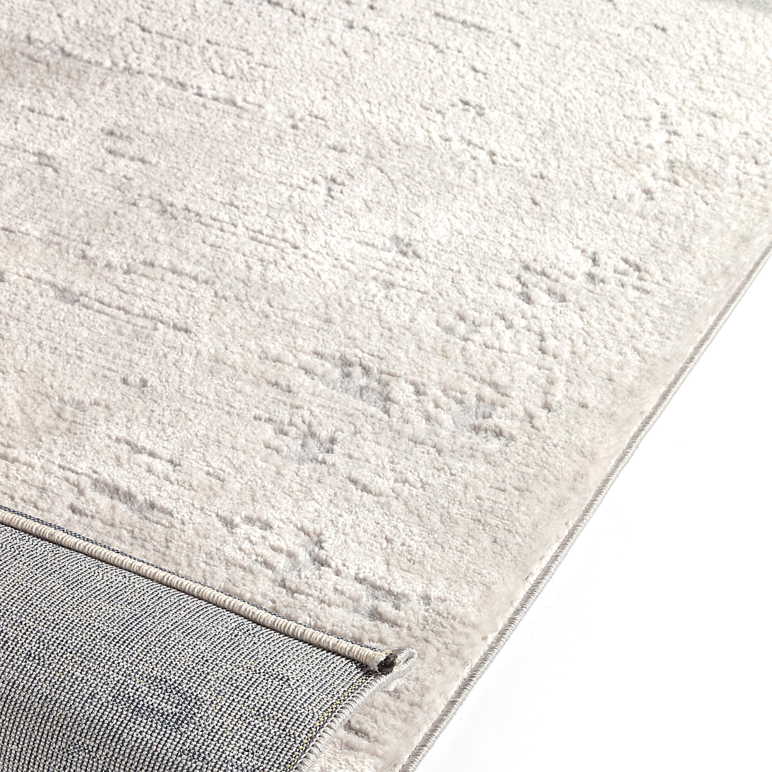 TESSO LIVING Alfombra de Pasillo Pelo Medio 80x150cm Gris Claro Suave Oeko-Tex Antideslizante Salón Dormitorio Pasillo Diseño Belga