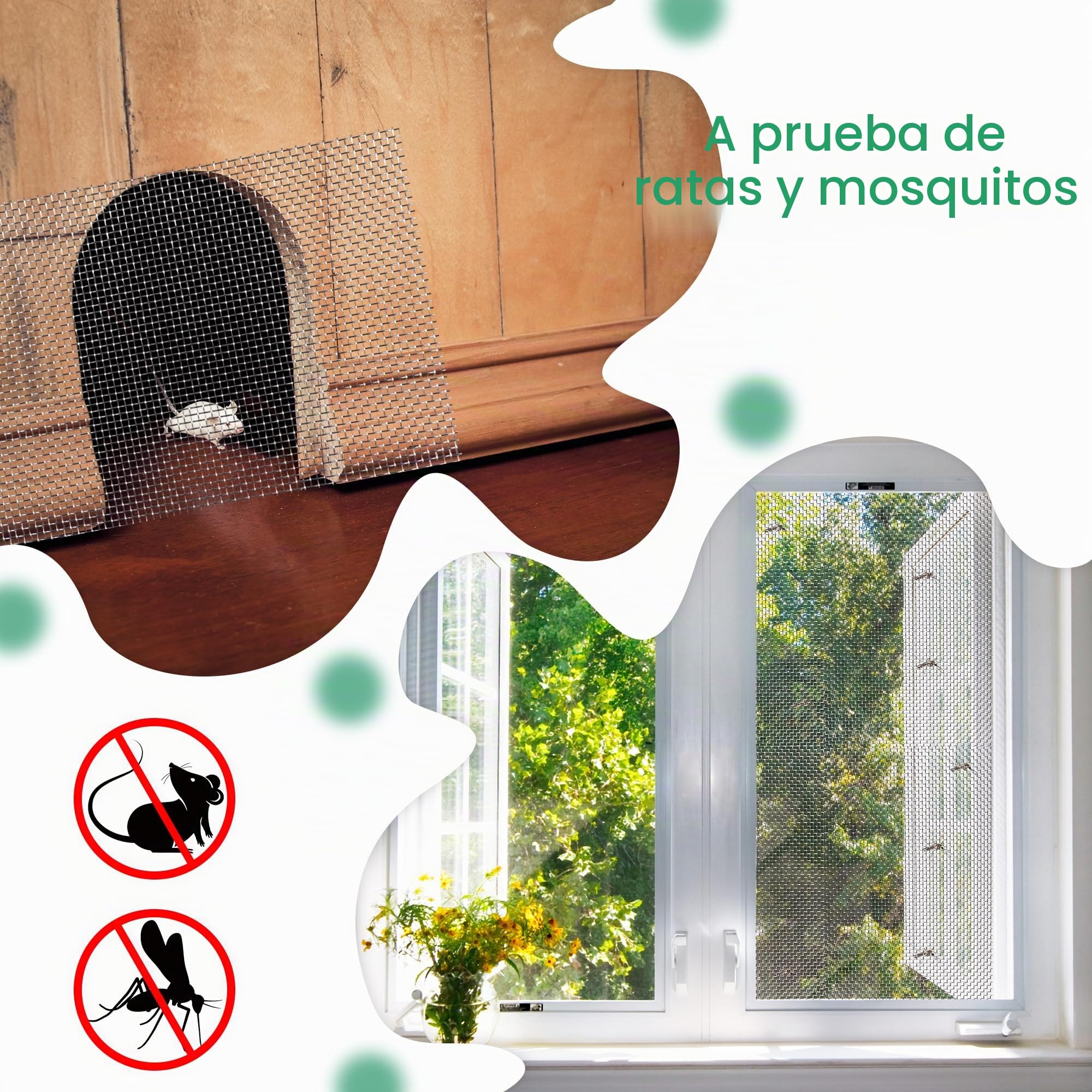 Hejo Malla de Alambre de Acero Inoxidable 300cm x 30cm, Malla Metalica Fina para Roedores para Evitar Que Ingresen, Malla Mosquitera Metalica Duradera, Rollo de Malla para Hogar Cocina Jardín