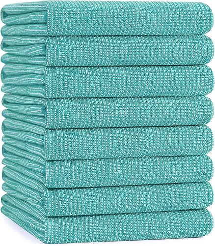 Miniatura 20 de Mordimy Paquete de 6 paños de cocina de alta calidad (18 x 28 pulgadas, negro), toalla de mano grande de algodón, paños planos y de rizo para secar