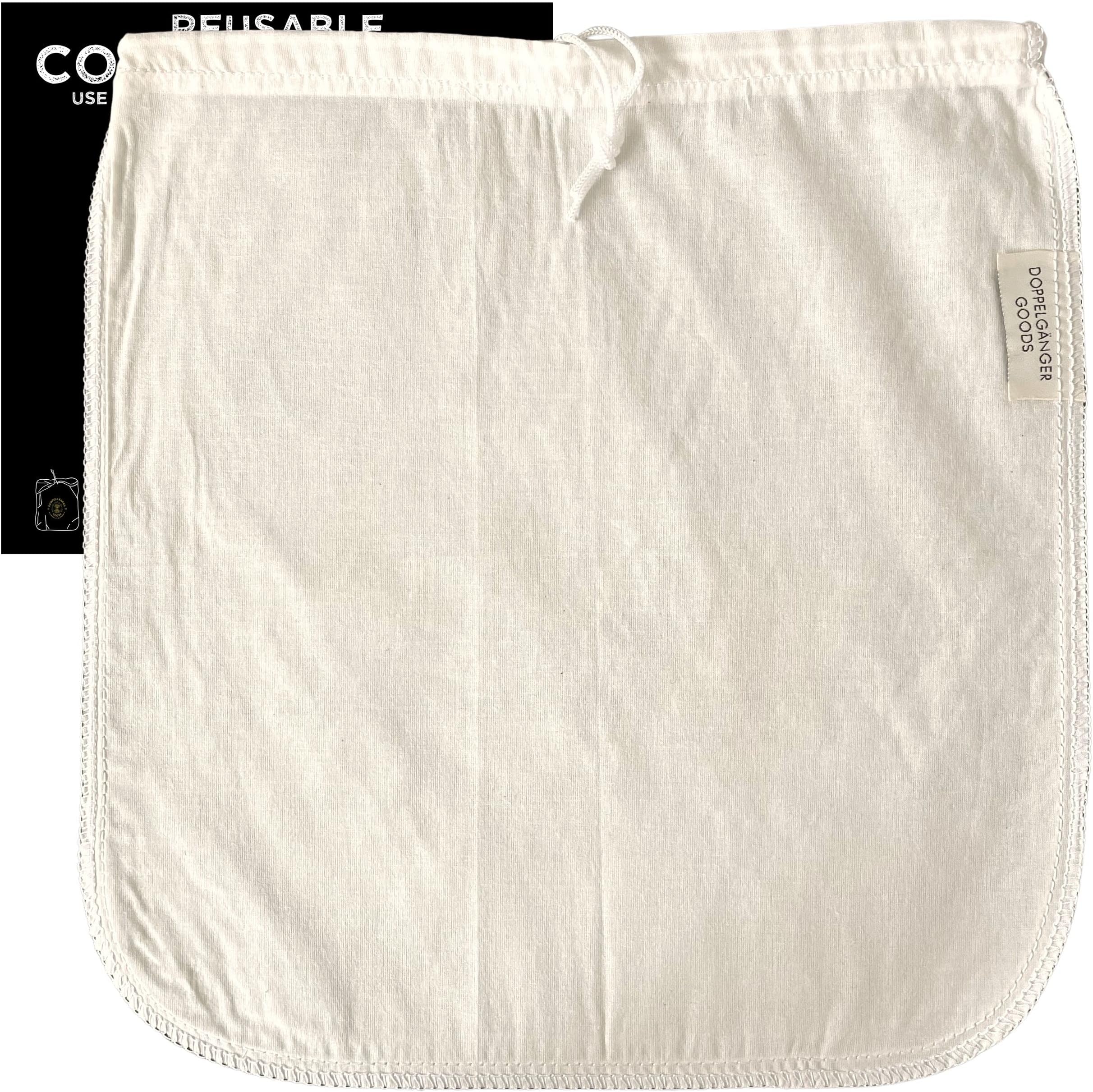 Large Organic Cotton Reusable Cold Brew Coffee Bag
