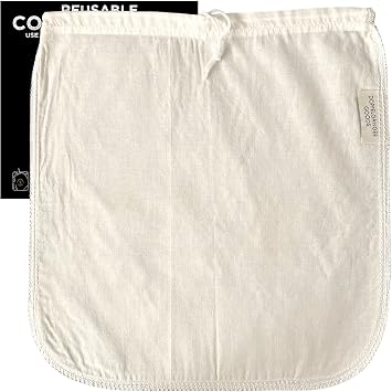 Reusable Cold Brew Coffee Bag 1-Pack Large Organic Cotton Toddy Compatible