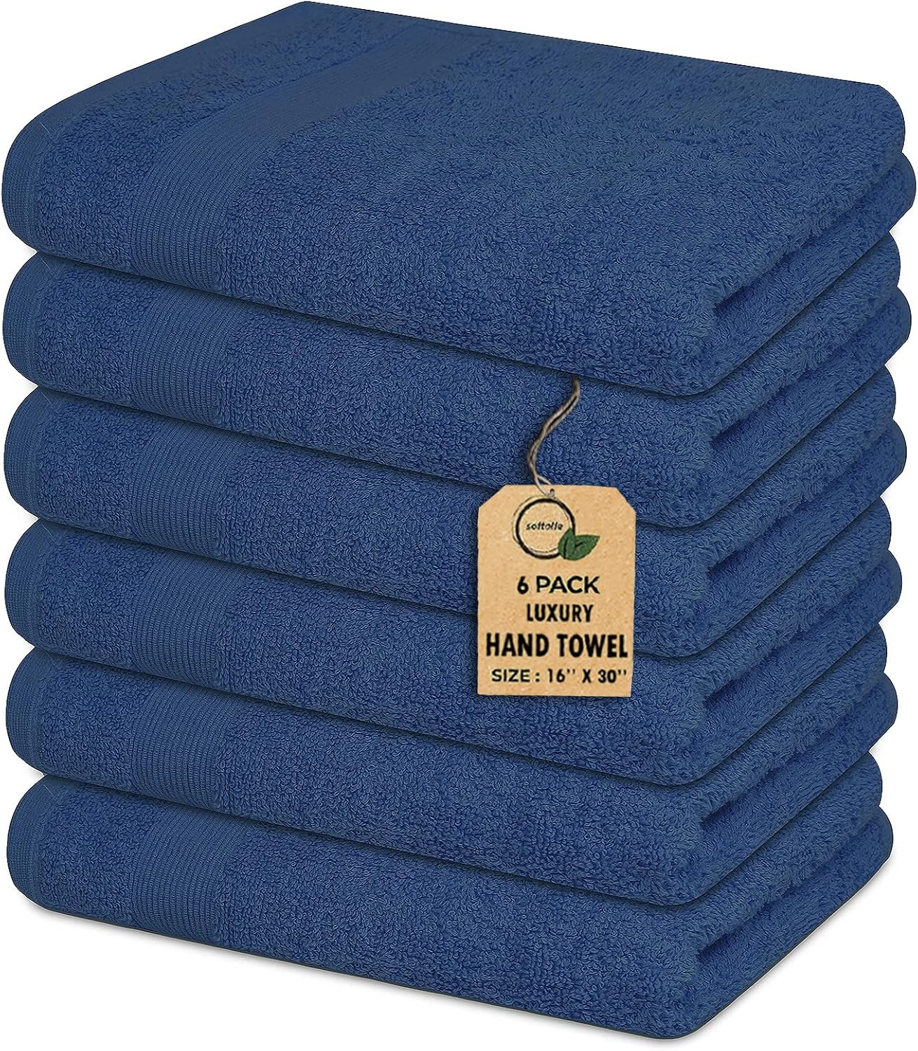 Amazon.com: Softolle Premium 600 GSM Hand Towels –16" x 30”- 100% ...