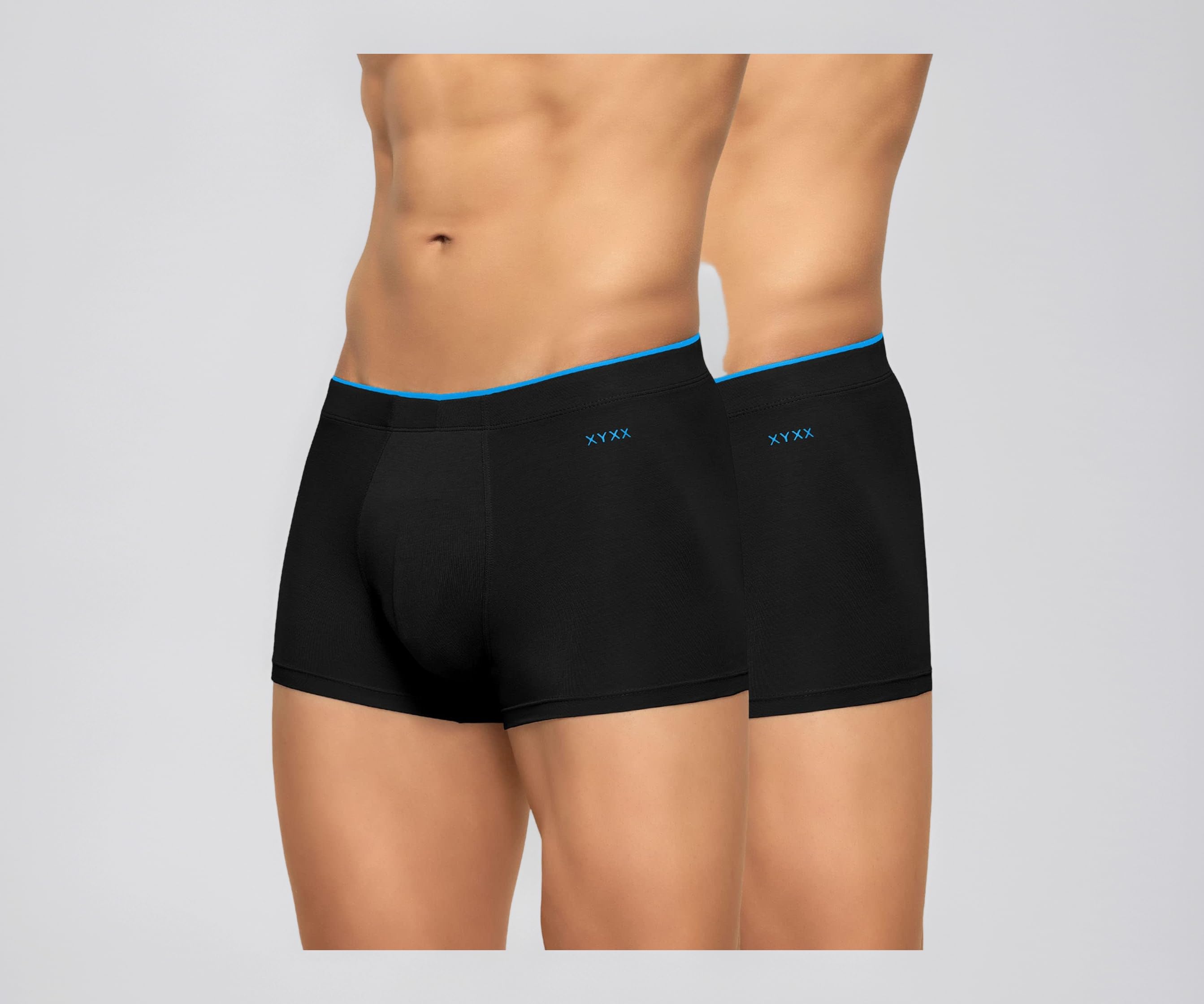 XYXX Men's Uno Micromodal Solid Antimicrobial Trunks | Underwear for Men (Pack of 2)