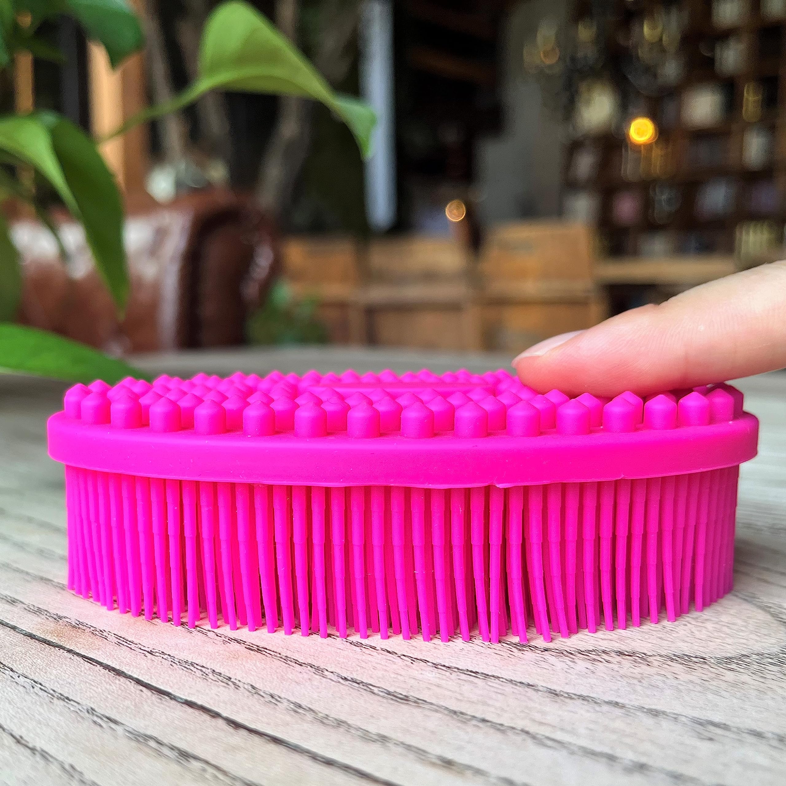 Premium Sensory Brush for Kids or Autism,Soft Silicone Body Scrubber,2 in 1 Sensory Room Occupational Therapy Brushes,Silicone Loofah,Pet Shower Brush Bath Brush Shampoo Brush - Image 4