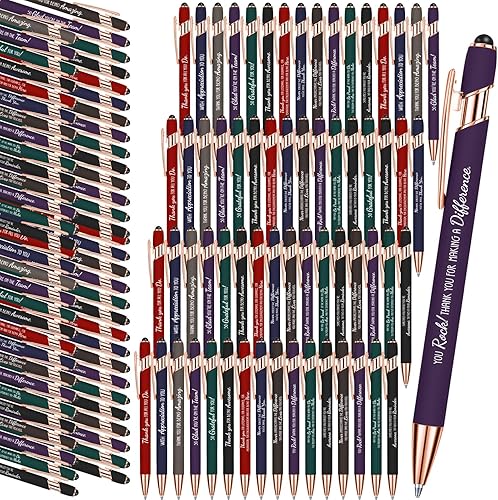 96 bolígrafos con citas inspiradoras con punta de lápiz capacitivo, regalos de agradecimiento a los empleados, bolígrafos motivacionales, bolígrafos