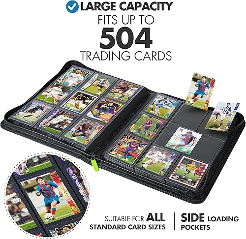 Miniatura 2 de FunGuys Carpeta para Tarjetas Comerciales de 9 Bolsillos, Carpeta de 504 Caras para Tarjetas Deportivas, Carpeta de Colección de Tarjetas para