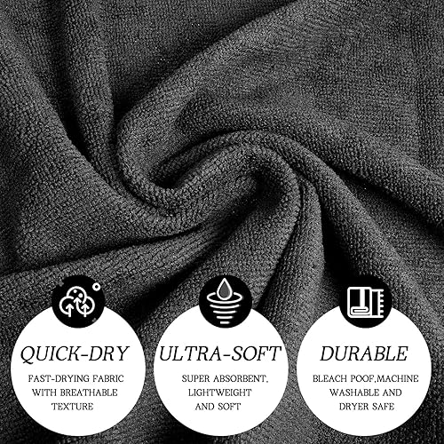 Miniatura 4 de Shimeyao Paquete de 48 toallas de microfibra absorbentes a prueba de blanqueador, paños de secado de manos para gimnasio, baño, spa, afeitado,
