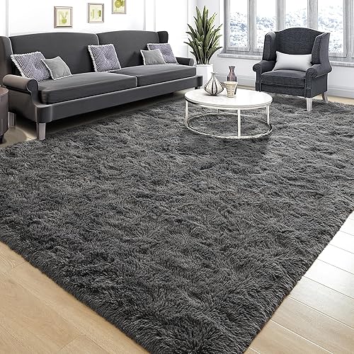 Miniatura 64 de Tepook - Alfombra súper suave y peluda para dormitorio, alfombras modernas peludas para niños para sala de estar, alfombra de felpa