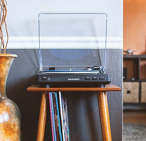 Miniatura 2 de Crosley T400D-BK Tocadiscos con Bluetooth de 2 velocidades totalmente automático con preamplificador integrado, color negro