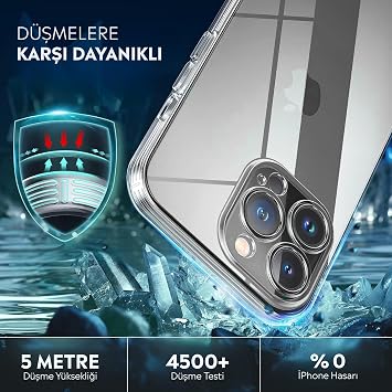 Babilden iPhone 12 Pro Kamera Korumalı Şeffaf Silikon Kılıf