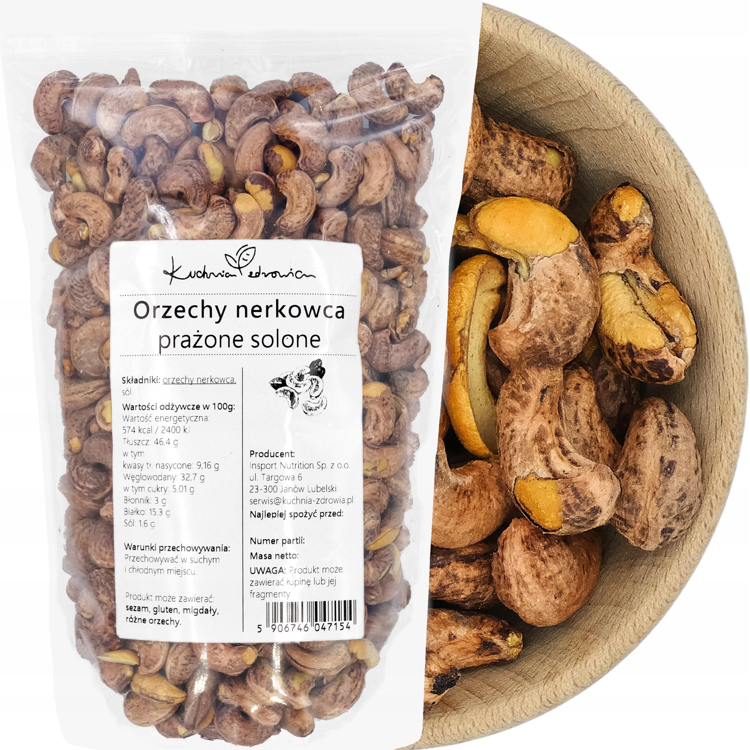 Noix De Cajou Grillées Salées 1 kg - Noix Entières Croquantes, Source De Fibres Et Protéines, Idéales Pour Apéritif, Snacks, Salades Et Bowls, Kuchnia Zdrowia