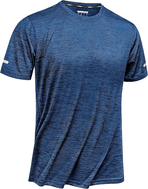 TACVASEN Athletic T-Shirts T-shirt de gymnastique rapide à manches courtes en cou d'équipage pour homme