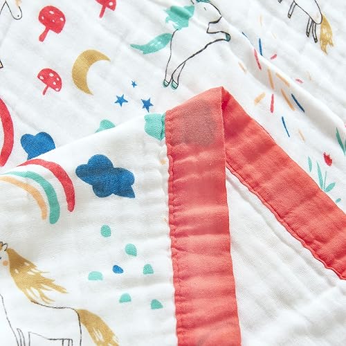 Vista 28 de J-pinno Manta reversible de muselina de estrellas y luna brillante, 100% algodón, 6 capas, manta suave y cálida, para sofá y niños pequeños, sábana