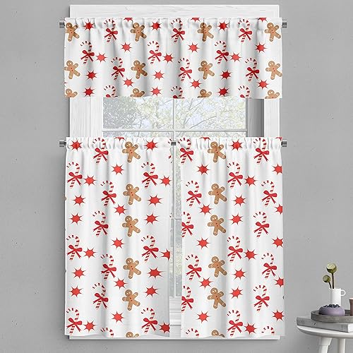 Miniatura 11 de Ambesonne Cortinas de Cocina con Niebla, Sendero a Través de Bosque Aterrador y Misterioso Viaje Espeluznante Foto de Halloween Sombría, Cortinas