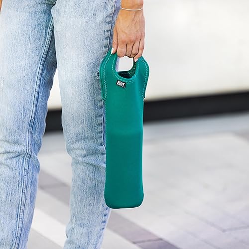 Miniatura 2 de BUILT Una botella de vino resistente a las manchas y al agua, ligera, aislada y reutilizable, portador protector para viajes en casa, verde mar