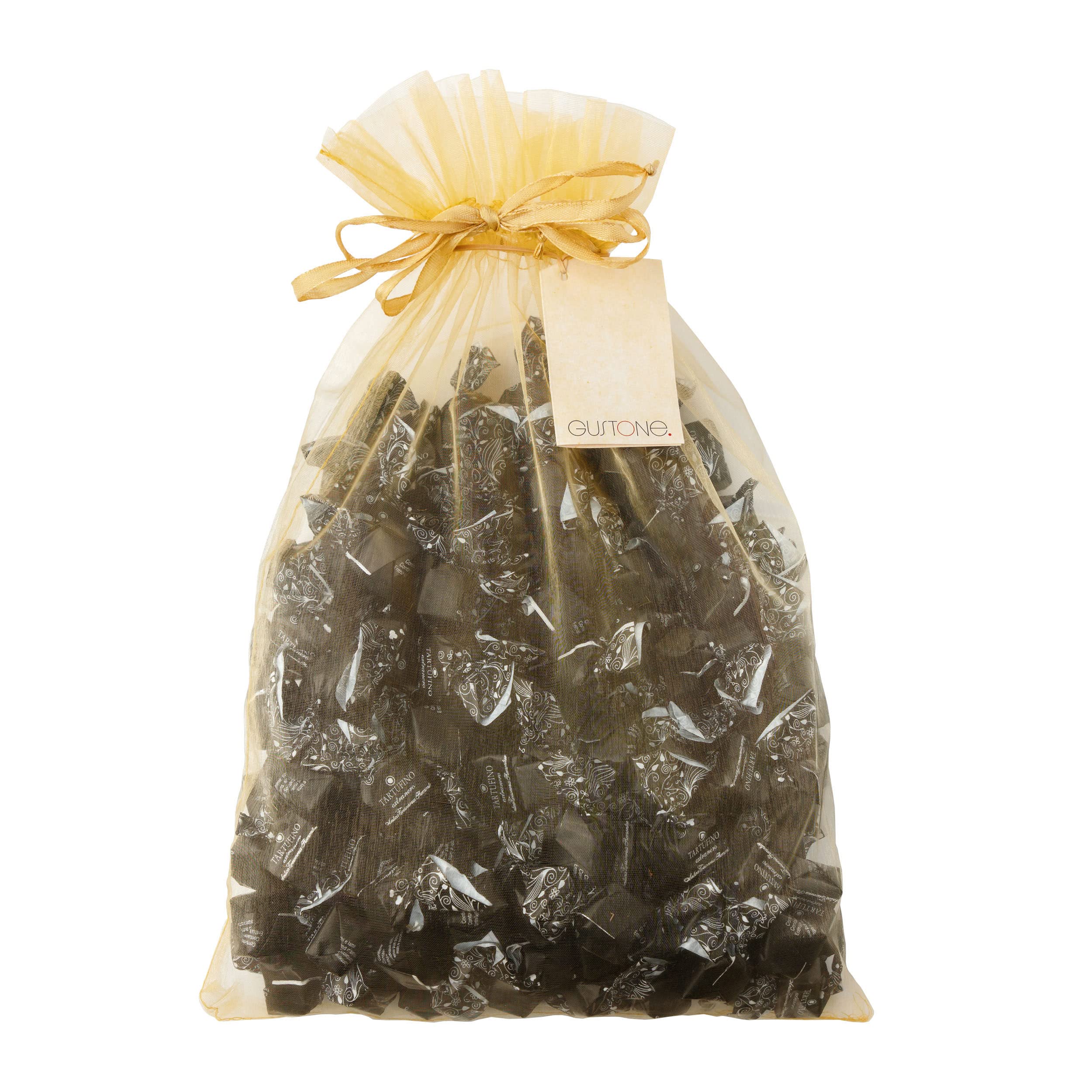 GUSTONE. Tartufin Dolce Extranero Antica Torroneria Piemontese 140 1kg | IGP-geschützte Herkunft, dunkler Zartbitterschokolade, Schokoladentrüffel, seit 1885 in Familienbesitz, 52% Kakao, vegan