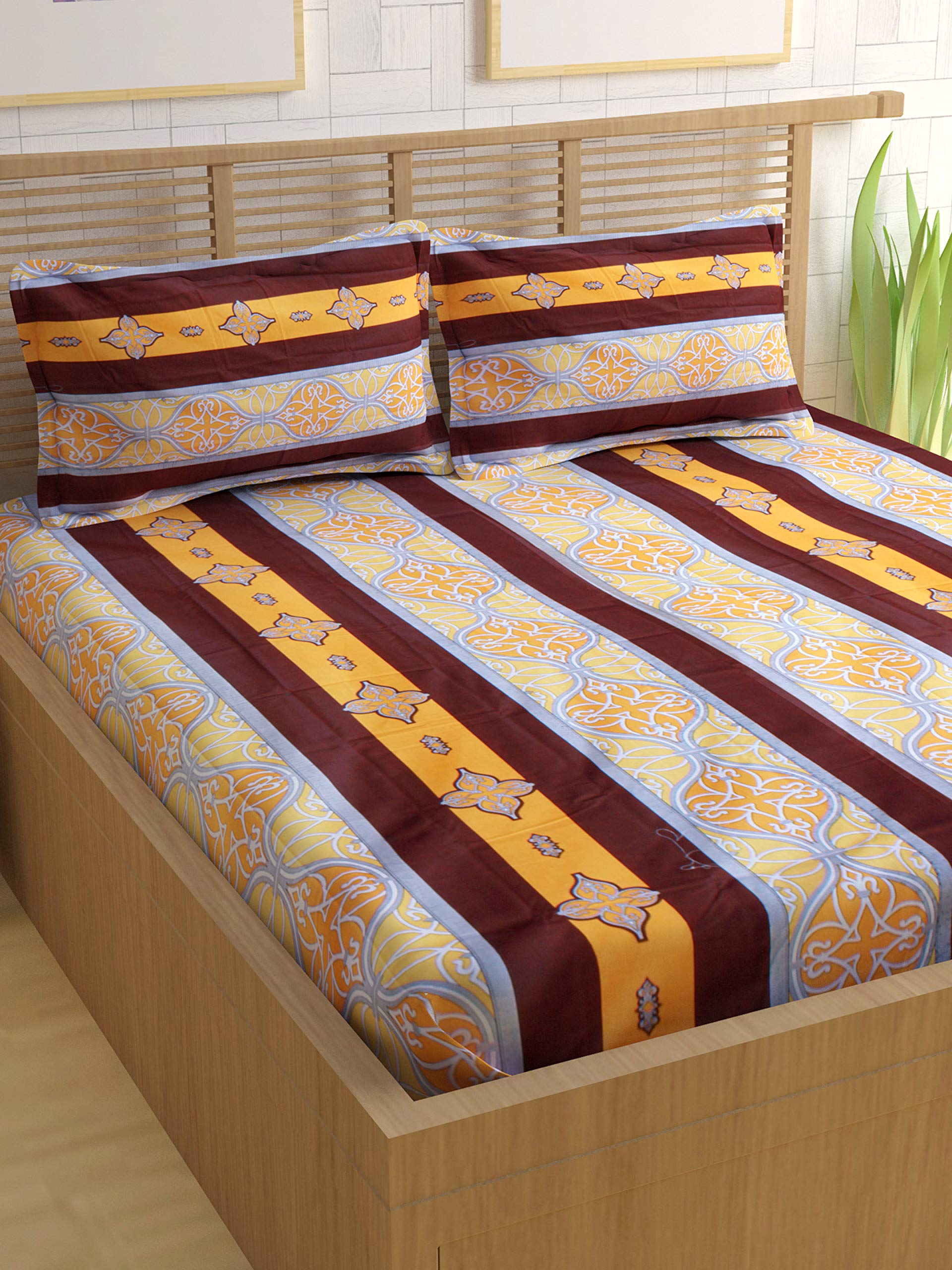 Divine Casa Double Bedsheet Set, Multi-Colour, 222 X 254 cm, Rtl-1512