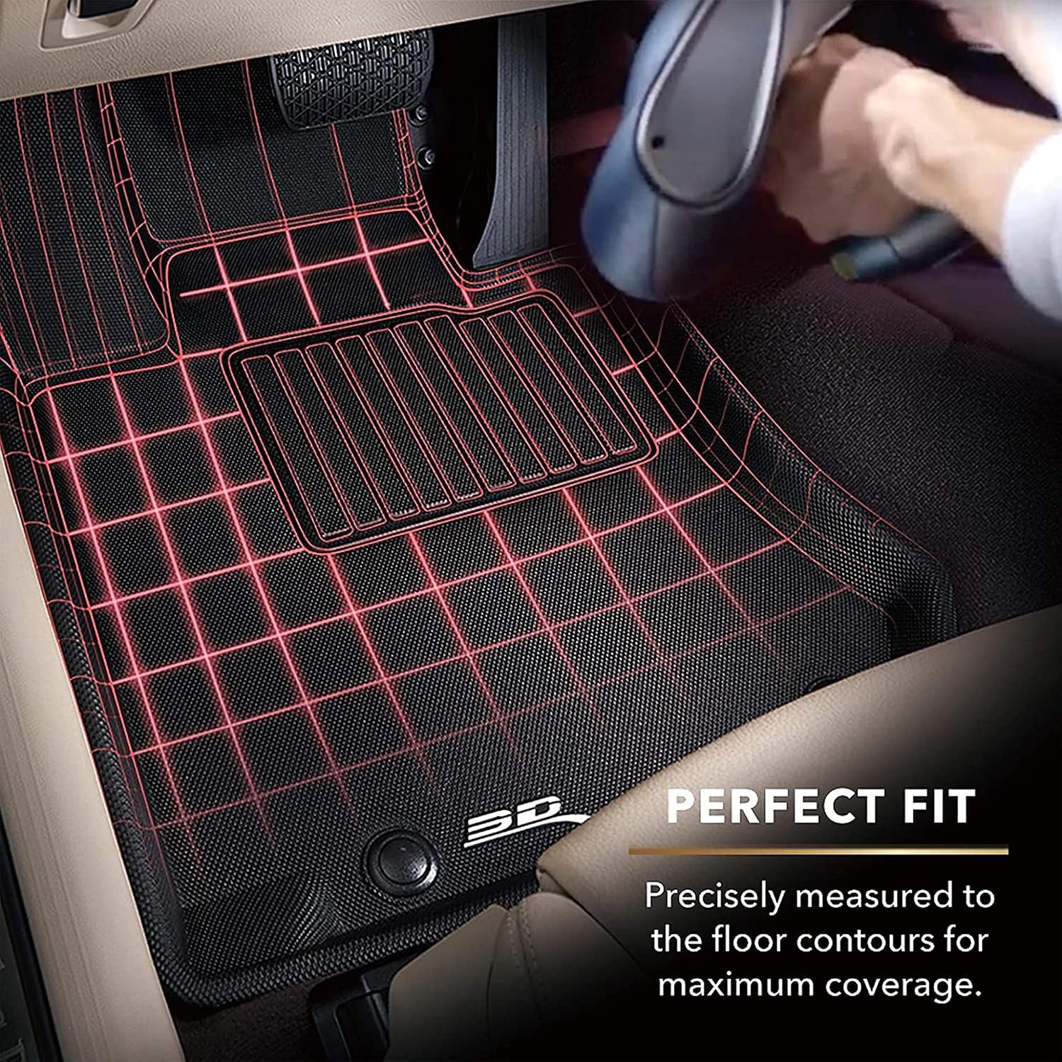 3D MAXpider Custom Fit KAGU Floor Mat (BLACK) Compatible with MAZDA MAZDA6 2014-2023 - Full Set