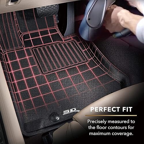 Miniatura 5 de 3D MAXpider Tapete de suelo de ajuste personalizado (negro) para Tesla Model X 2016-2017 6 asientos no plegables), juego completo