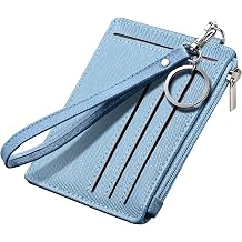 Toughergun Credit Card Holder for Women Slim RFID Blocking Wristlet Wallet Small Front Pocket Wallets Card Case with ID Window Zipper Pocket, Green