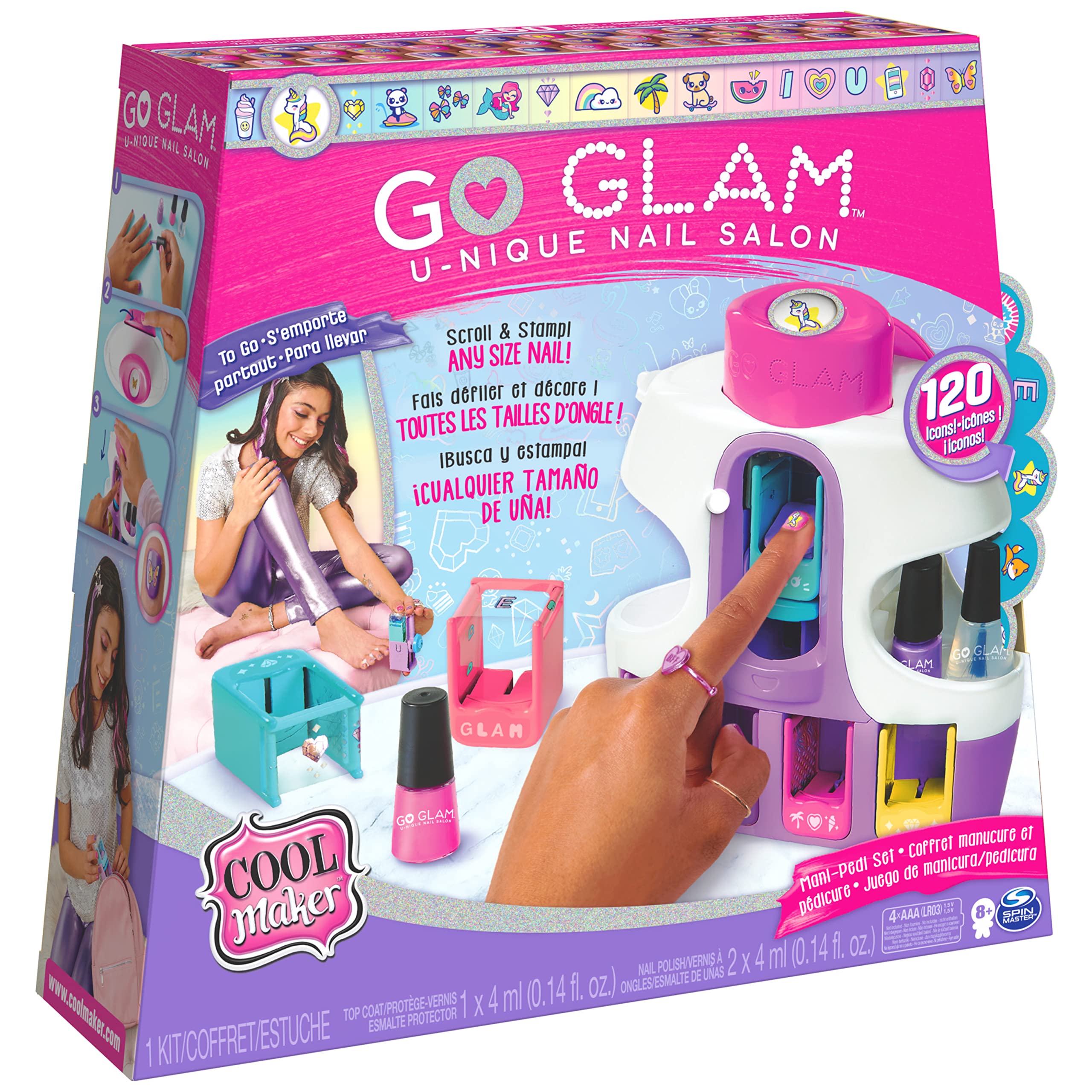 Cool MAKER Go Glam Unique Nagel Salon - Finger- und Fußnägel lackieren und mit Mustern und Motiven Bedrucken, ab 8 Jahren