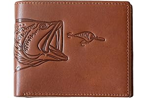 Fisherman's Bifold Wallet: Premium Leather, Bass Fishing-Themed Gift for Anglers