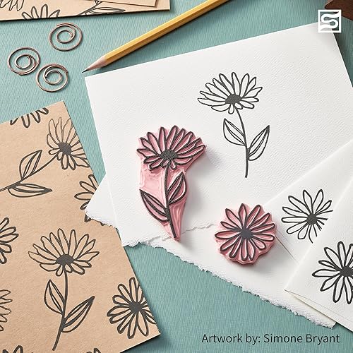 Miniatura 14 de Speedball Kit de inicio de tela de impresión en bloque, 7 piezas, incluye tinta, protector duro, mango de lino y cortadores, goma de tallar