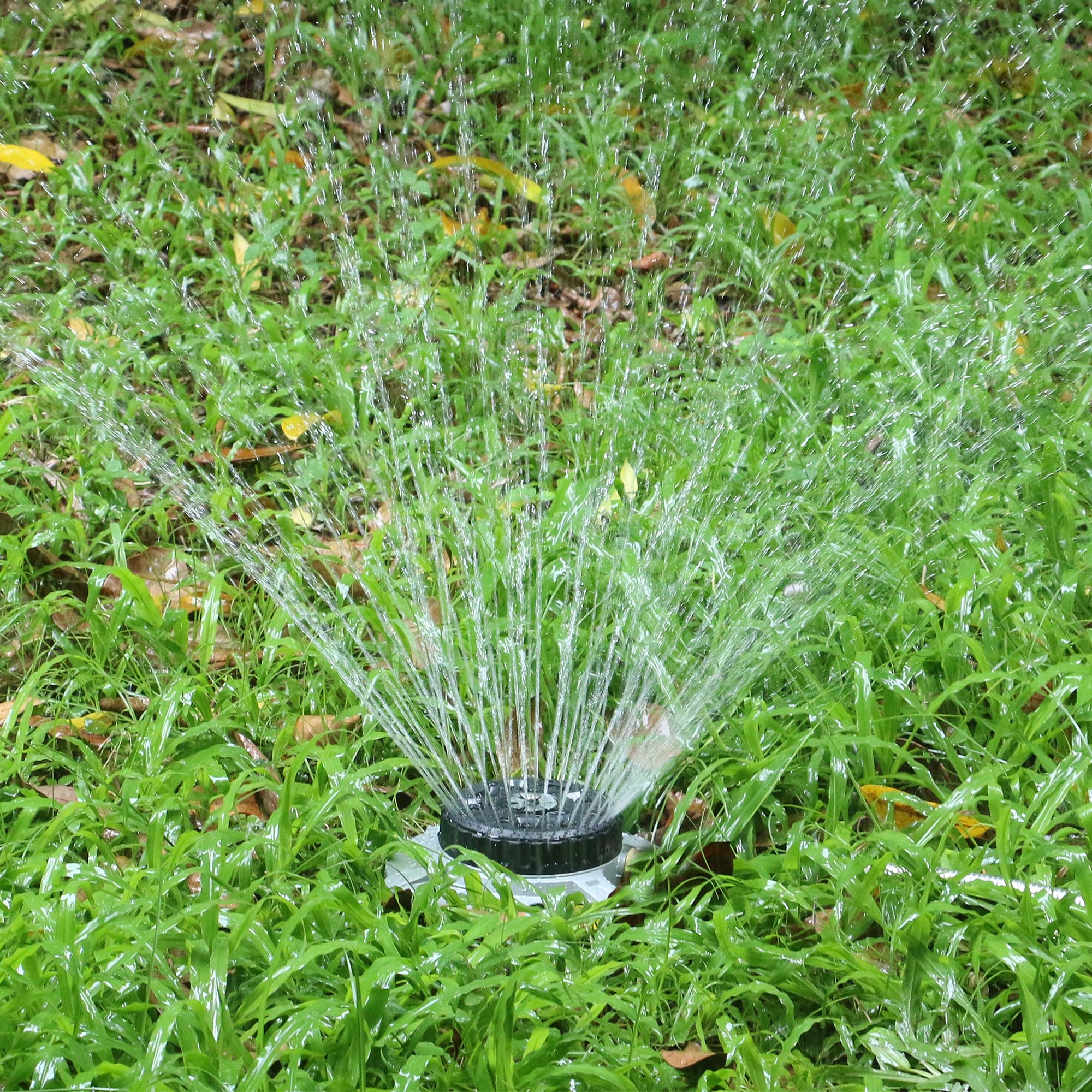 STYDDI Hochleistungs-Rasensprinkler aus Metall, Turmsprinkler mit 9 Mustern und Sockel aus Zinklegierung, für kleine oder mittlere und ungewöhnlich geformte Gärten und Höfe