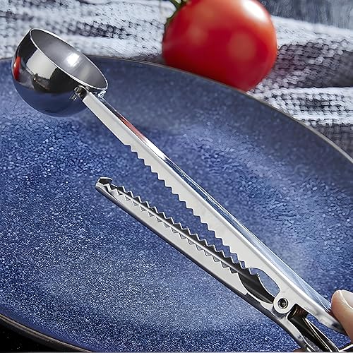 Miniatura 4 de Cuchara de café con clip para bolsa, juego de 2 (plata)