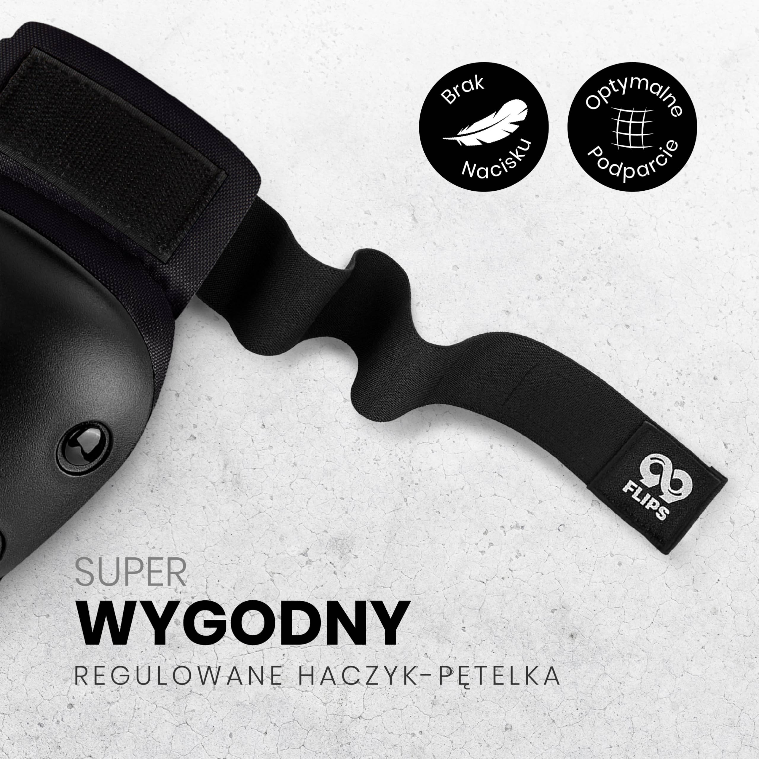 99FLIPS DIVE Czarne ochraniacze na rolki dla dorosłych i dzieci od 12 lat L Zestaw 6 el z certyfikatem GS dla kobiet i mężczyzn Nakolanniki i ochraniacze na deskorolkę