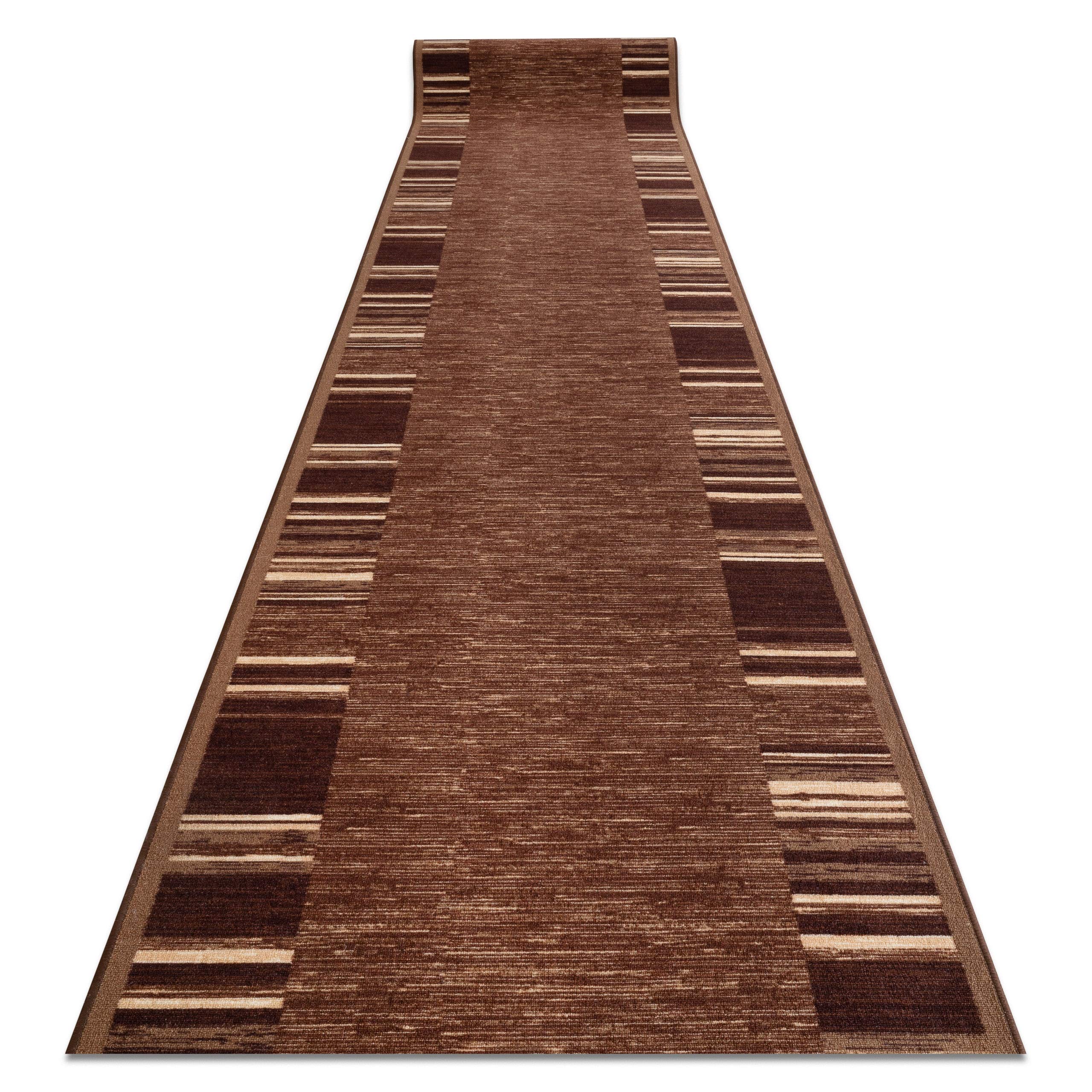 Tapis de couloir moderne antidérapant marron Adagio 133x190 cm de cuisine