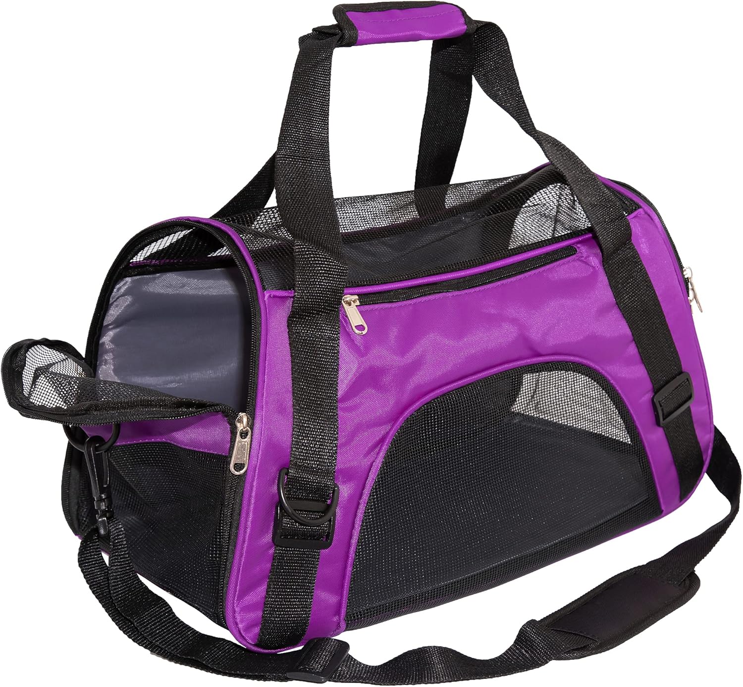 MuchL Cat Carrier Soft-Sided Pet Travel Carrier for Medium Cats Small Cats Dog Carriers for Small Dogs Puppy Comfort Portable Foldable Dog Cat Pet Carrier Airline Approved (Medium, Purple) : Everything Else