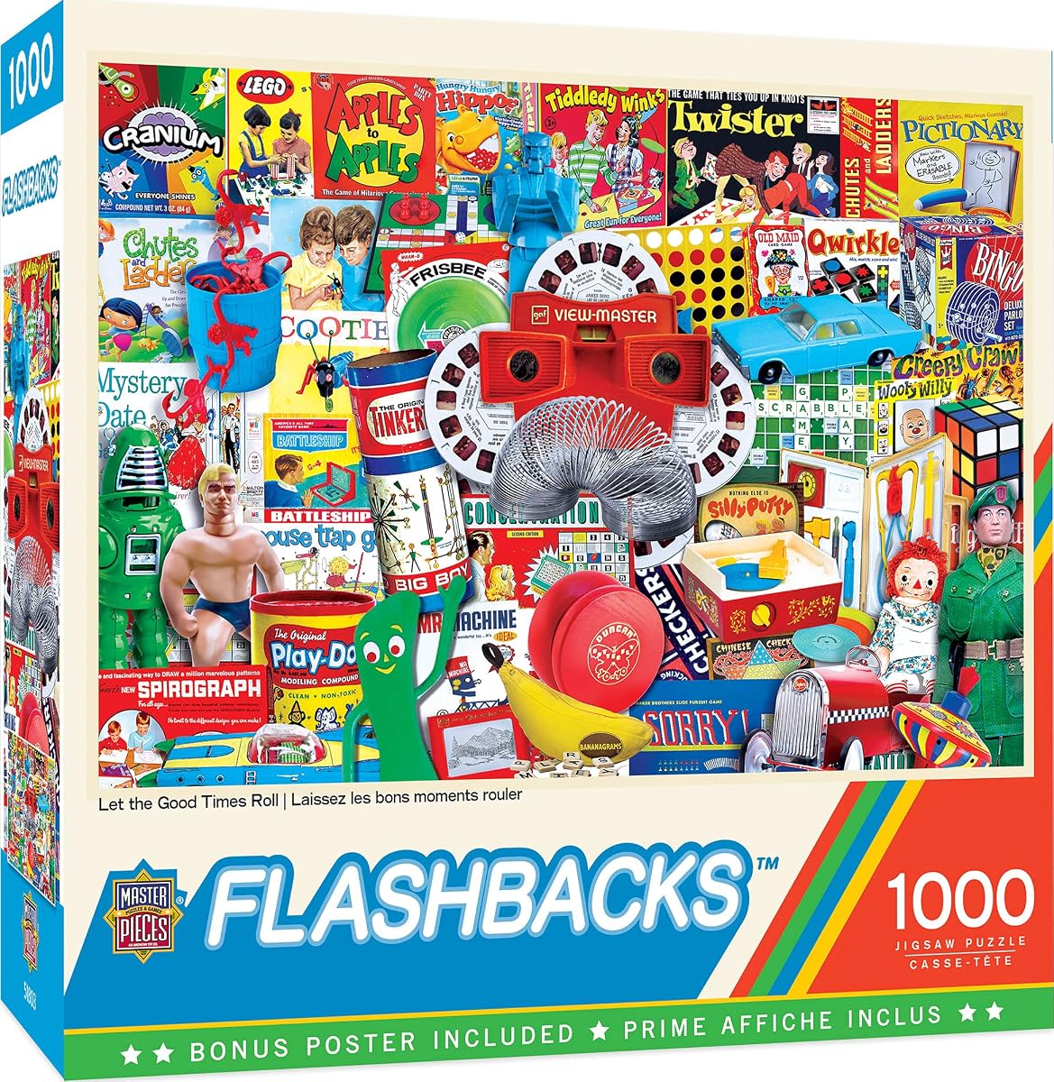 MasterPieces 1000 Piece Jigsaw Puzzle | Let the Good Times Roll 19"x27" | 1000 piece jigsaw puzzle for adults & family with nostalgic art, non-glare finish, poster, recycled board for game night