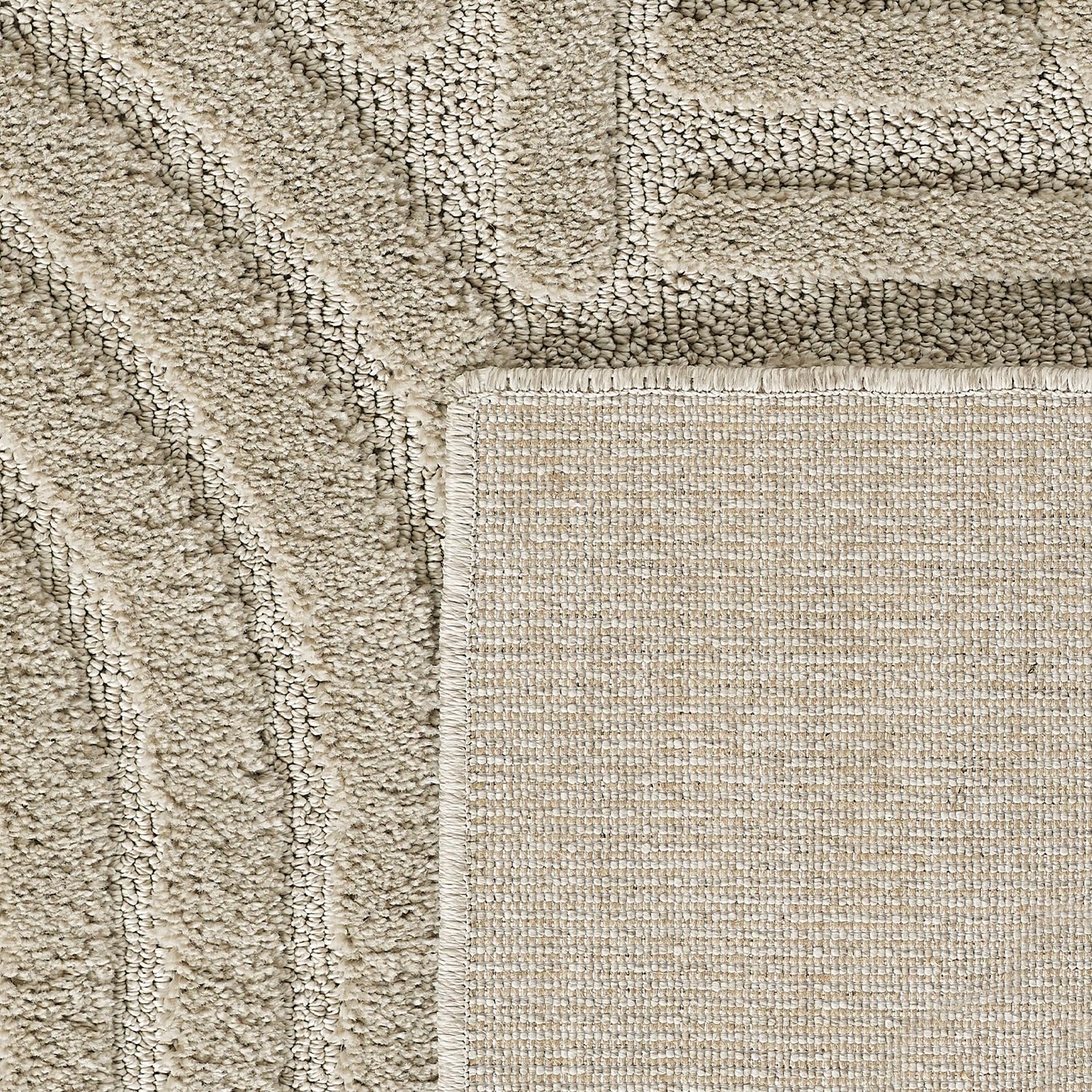 Hoogpolig vloerkleed voor de woonkamer, keukentapijt, slaapkamer tapijt Scandinavisch en boho tapijt met 3D-ontwerp, kleur:Room, maat:160 cm Ronde