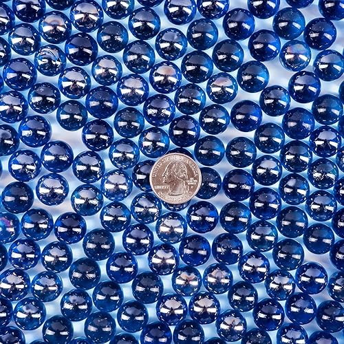 Miniatura 5 de Galashield Canicas para jarrones  Rellenos de jarrones de vidrio a granel  Cuentas de vidrio para jarrones, mármol redondo azul índigo, 5 libras,