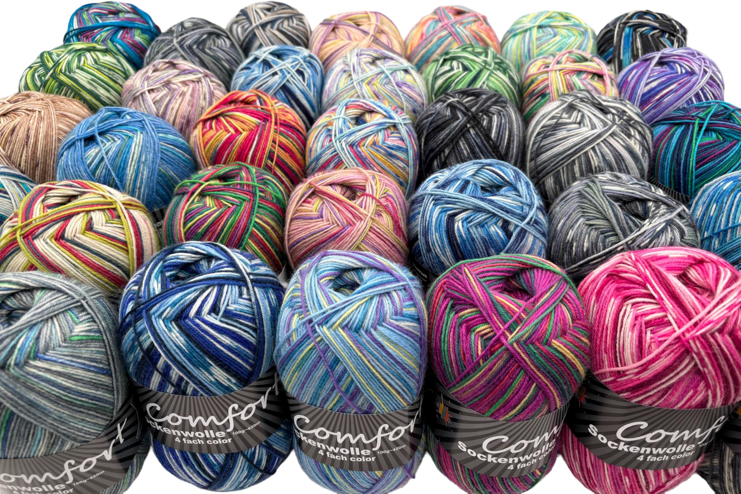 Sockenwolle Strumpfwolle Color 4-fach 10x100g bunt sortiert