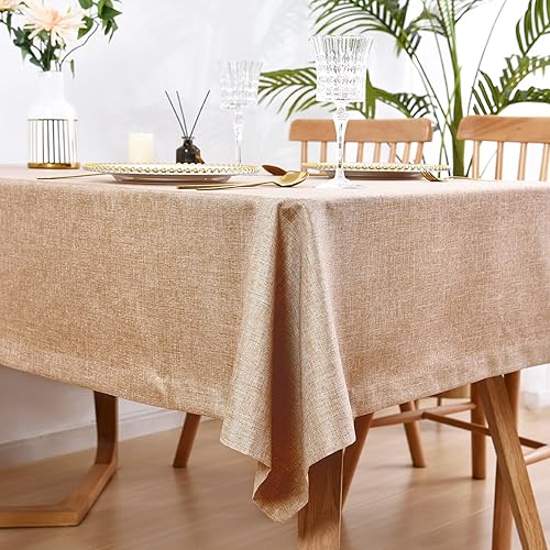 Mantel rectangular de lino sintético resistente a las arrugas, tela resistente a las arrugas, 60 x 84 pulgadas, mantel rectangular de lino para disponible en Yaxa Venezuela