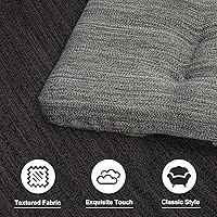 Vista 6 de baibu Juego de 2 cojines de espuma viscoelástica rectangulares, diseño de doble capa, cojín para taburete de bar con lazos, solo 2 almohadillas